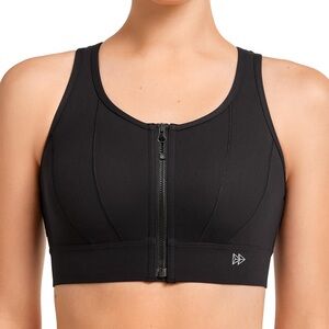 Yvette Front Zip Sports Bra Women’s US Size XL Black Lined